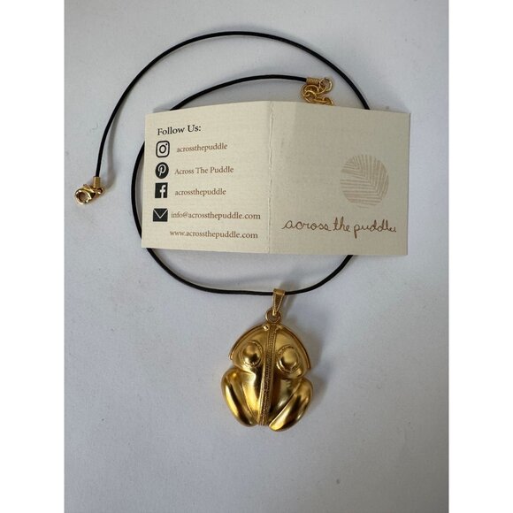 24K Gold Plated Tairona Frog Pendant Necklace Adjustable Chain Handcrafted In Co - Picture 13 of 16
